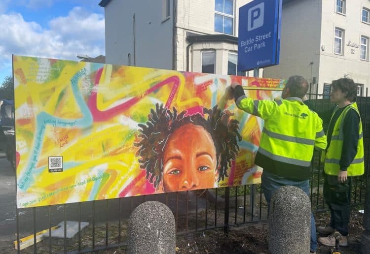 Ms Anusa's mural is a celebration of life on Oxford Road Picture: Reading Borough Council