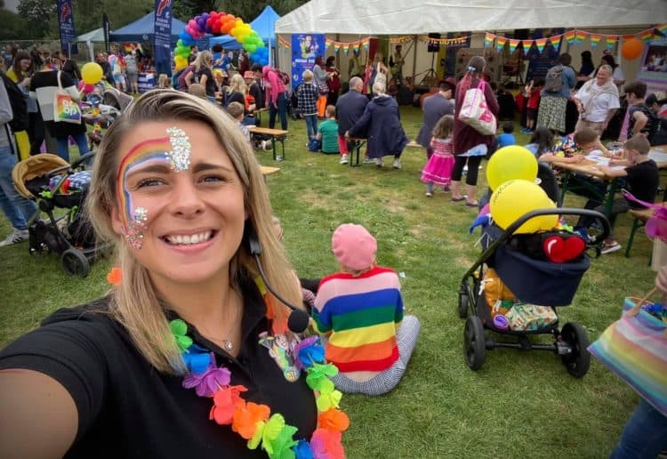 Nikki Gladwin-Stride, also known as DJ NikNak, at Reading Pride