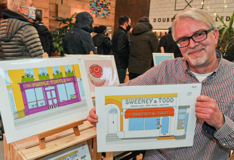 The Indie Market at the Double Barrelled Brewery on Sunday,

James Taylor with his Photo Art.