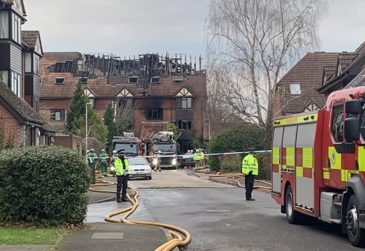 Around 50 firefighters were at the scene tackling the blaze. Picture: Jess Warren