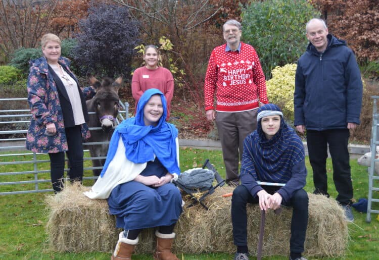 Members of Lower Earley Baptist Church held a special live nativity event on Sunday Pictures: Phil Creighton