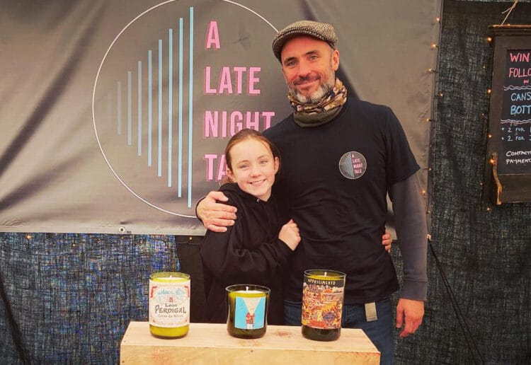 Eldest daughter LIzzie (left, with dad Ivan) often helps on A Late Night Tale's stall Picture: Gemma Chadwick