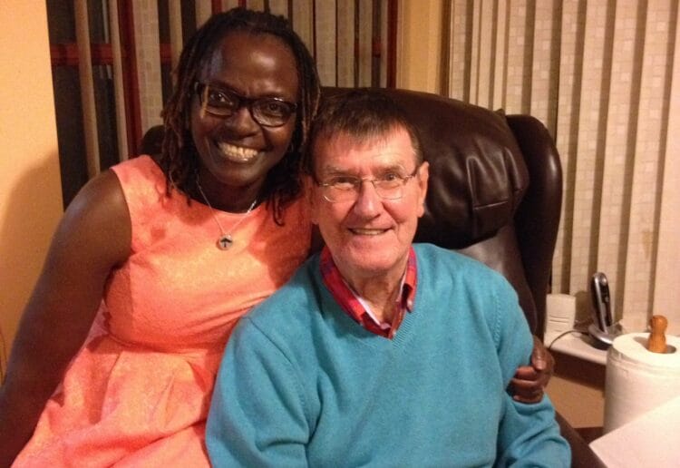 Caroline Parry (left) walked to remember her husband Patrick