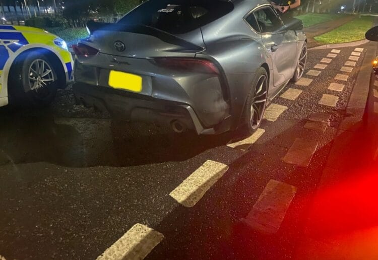 A car seized by Police at Thames Valley Park