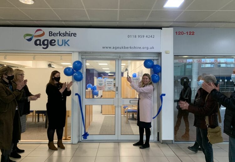 The Mayor of Reading, Cllr Rachel Eden, opens the new Age UK Berkshire offices in Broad Street Mall Picture: Age UK