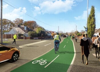 Options for WBC's active travel route include making a section of Woodlands Avenue one way for vehicles Picture: Wokingham Borough Council