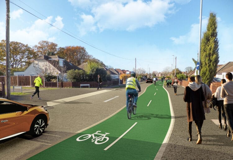 Options for WBC's active travel route include making a section of Woodlands Avenue one way for vehicles Picture: Wokingham Borough Council