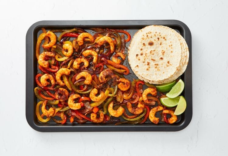 Sheet pan prawn fajitas Picture: Love Seafood