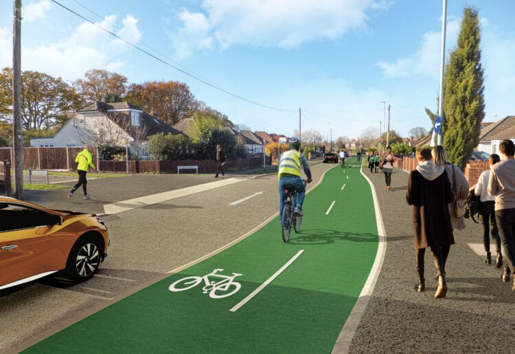 Options for WBC's active travel route include making a section of Woodlands Avenue one way for vehicles Picture: Wokingham Borough Council
