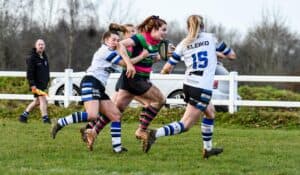 On-form Kelsea Montgomery on the way to the line Picture: @rugbygrandad