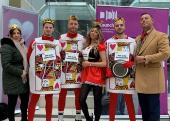 The team from Red King Resourcing ahead of the pancake race Picture: Daniel Blackham