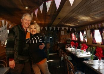 Andrew Craig and Lesley Banks, owners of Whittington's Tea Barge