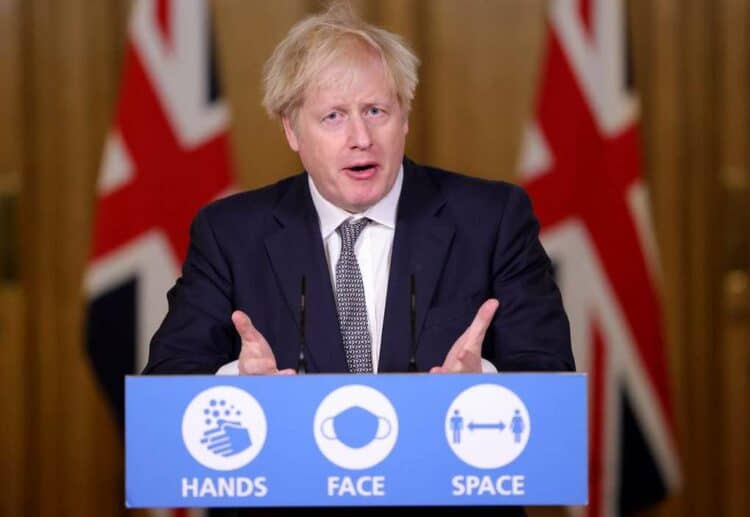 Prime Minister Boris Johnson gives an update on the coronavirus pandemic from Downing Street Picture: Pippa Fowles / No 10 Downing Street