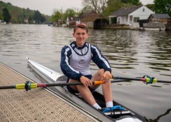 Zak Jenkins in action for Henley rowing club