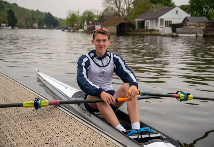 Zak Jenkins in action for Henley rowing club