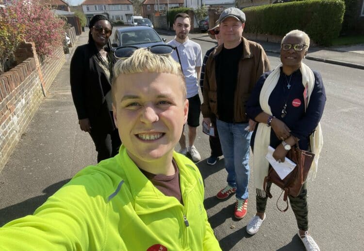 Elliott Gardiner (front) set up Keep Whitley Tidy, a volunteer-led community project, with Cllr Alice Mpofu-Coles (right) Picture: Elliott Gardiner