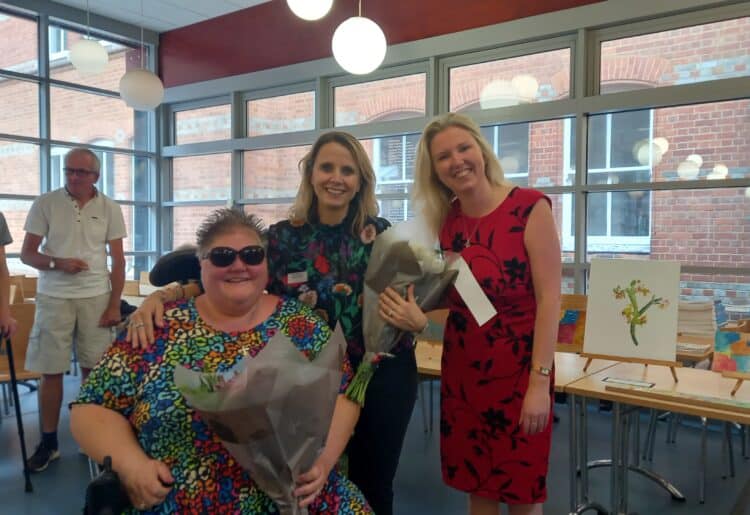 Emma Major, with Berkshire Vision  marketing officer Clare Matthews and CEO Laura Mitchell. Picture: Jake Clothier