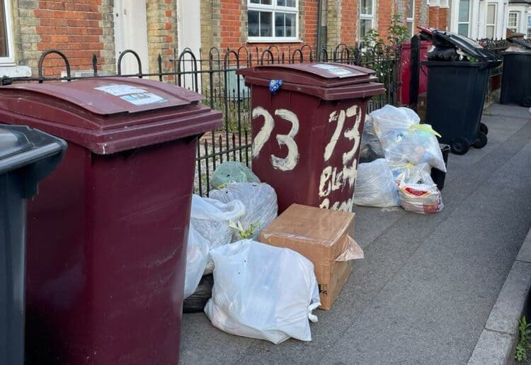 Overflowing bins