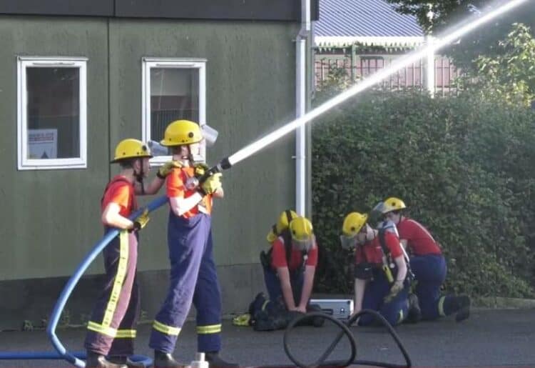 GRADUATION: Fire cadets from across Berkshire showcased their skills at Whitley Wood Fire Station on Thursday, July 7. Picture courtesy of Royal Berkshire Fire and Rescue Service