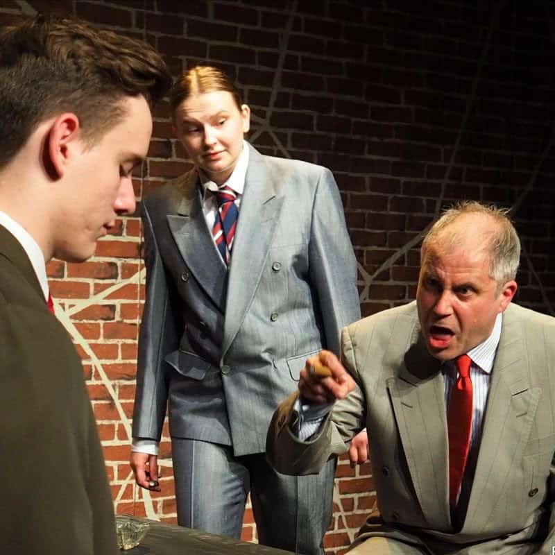 Paul Gallantry, right, portraying Roy Cohn. Picture: Richard Brown