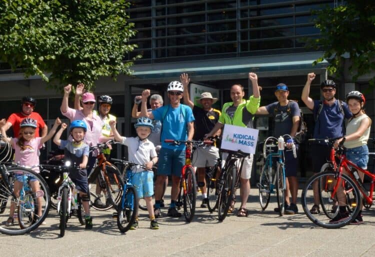 The rides serve to encourage families to ride together, helping them feel comfortable on the roads. Picture: Steve Smyth