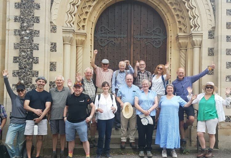 A celebration wave to mark the launch of the new St James Way. The pilgrim's route runs from St James' Church in Reading through to God's House Tower in Southampton