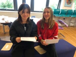 Daisy Van Dijck and Erin MacDonald. Picture: Courtesy of Theale Green School