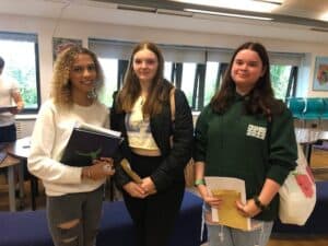 Darcy Edwards, Ella Weatherley, Sophie Angel. Picture: Courtesy of Theale Green School