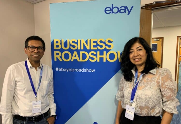 Neeraj Agarwal and Vishaka Chhetri Agarwal, founders of Tea People, from Reading, at the eBay Business Roadshow. Credit: eBay / CPG