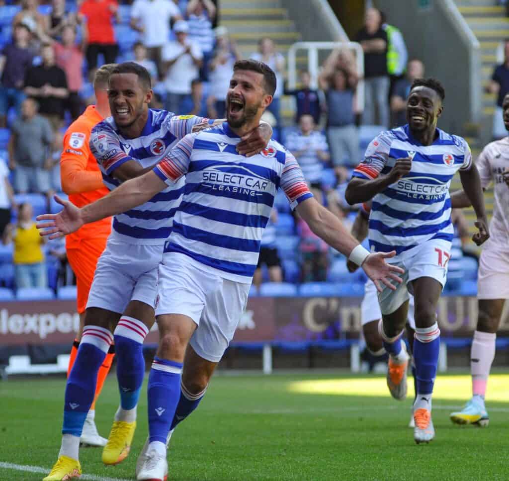Shane Long and Tom Ince celebrate