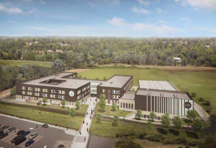 A CGI showing what the River Academy would look like when constructed