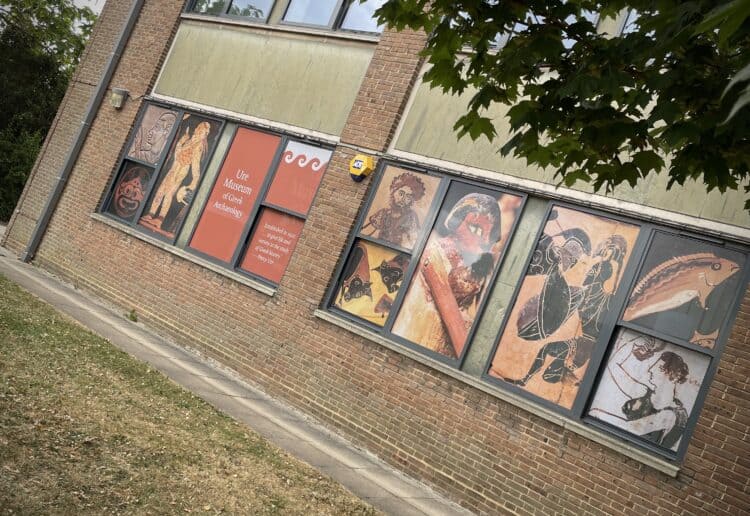 The Unviersity of Reading's Ure Museum installed new external graphics last week, providing passersby a taste of what the building holds. Picture: University of Reading
