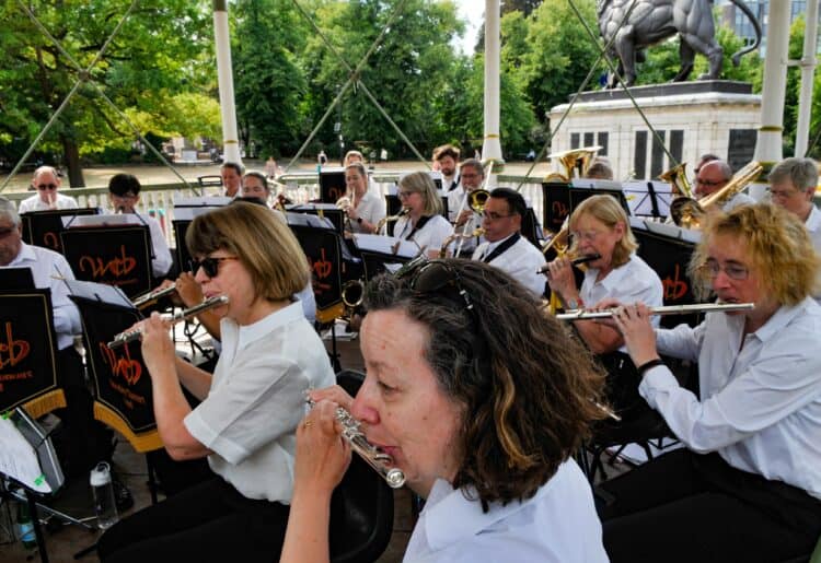 The Woodley Concert Band performed in Forbury Gardens on Sunday afternoon.