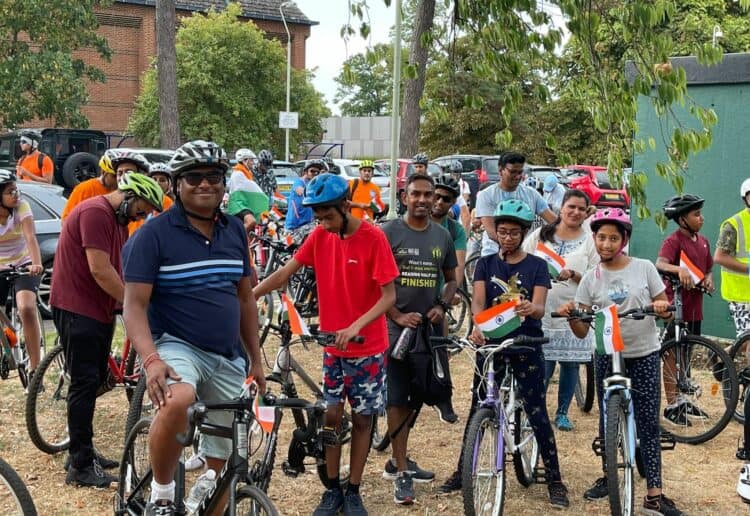 Over 100 cyclists of all ages took part in the Tiranga Ride, which marked India's 75th year of indepedence. Picture: Ritesh Nigam