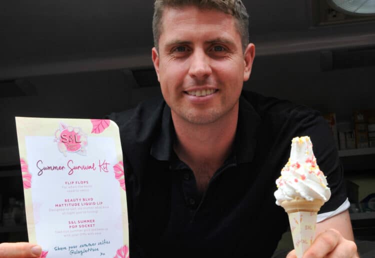 The Slug & Lettuce van was handing out free ice-cream at the Oracle on Saturday.

Daniel Elsey serves up the free ice-cream.