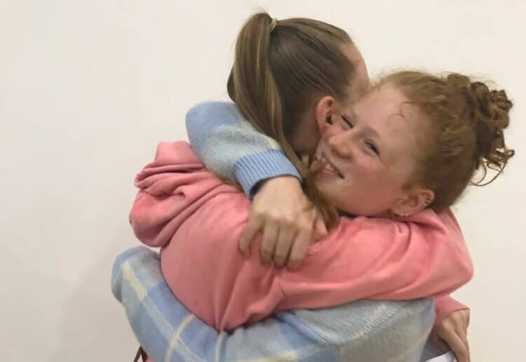 Marni Wagner and Ameila King celebrate their GCSE results at Bulmershe School Picture: Bulmershe School