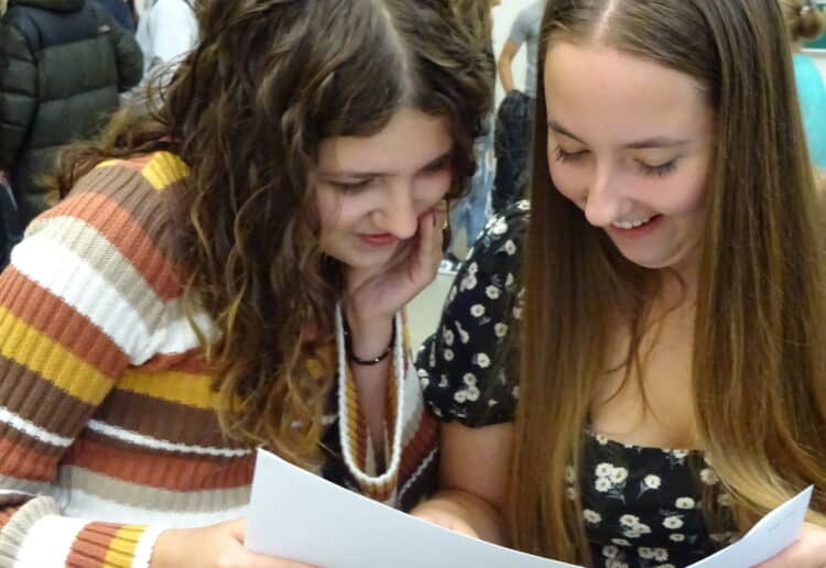 Students from Denefield celebrate their GCSE success