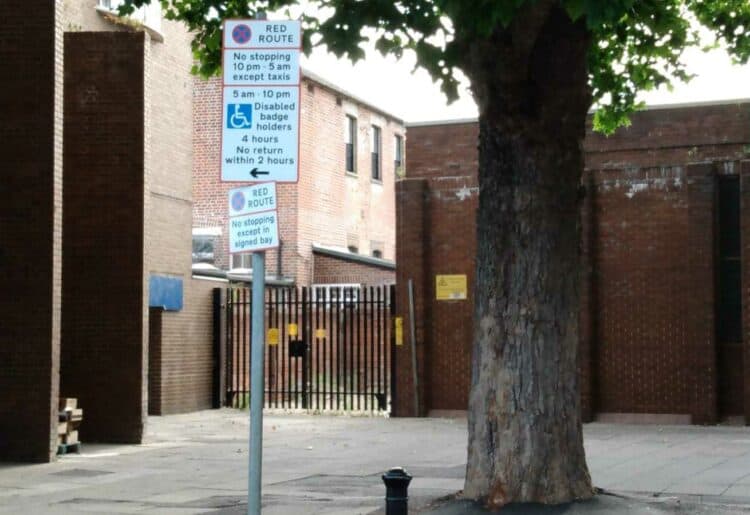 Disabled parking and red route rules in St Mary's Butts, Reading. PIcture: Local Democracy Reporting Service