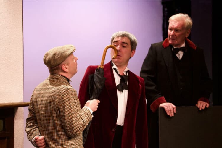 A still from production rehearsals at Progress Theatre
