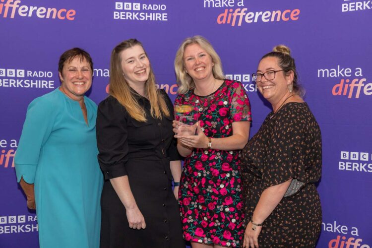 Berkshire Vision pick up their finalist's trophy. Picture: Laura Bennetto, Courtesy of BBC Berkshire