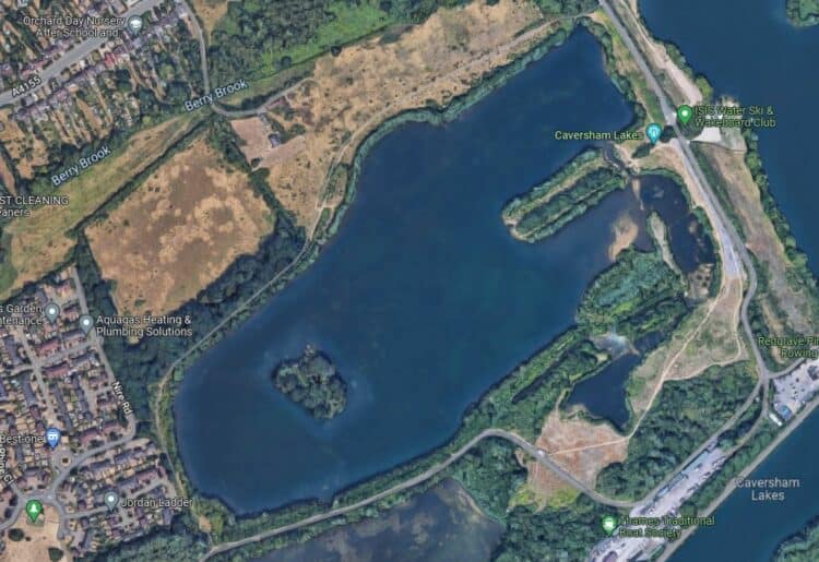 Caversham Lake. A plan has been submitted to use it for watersports. Credit: Google Maps