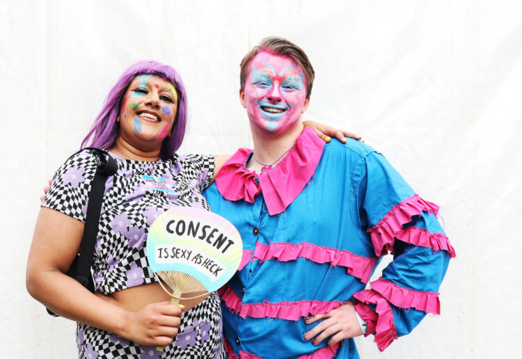 Big Jay, left, and Powdered Sugar, Pictured at Reading Pride 2022. Picture: Dijana Capan/DVision Images