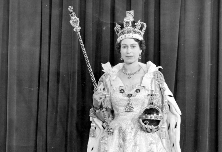 Queen Elizabeth II wearing her Coronation robes and regalia Picture: 	BiblioArchives / LibraryArchives from Canada