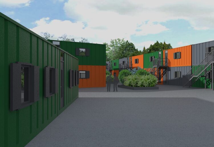 An artist's impression of the modular homes installed to help alleviate homelessness in Reading Picture: Reading Borough Council