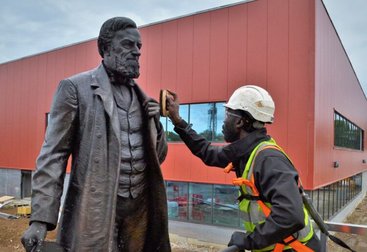 A team from M A Polishing refreshed the statue, including pressure washing, coating, and patination. Picture: Courtesy of Reading Borough Council