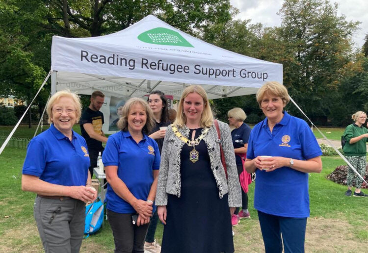Members of the Inner Wheel Club of Reading Maiden Erlegh with the mayor of Reading, Cllr Rachel Eden