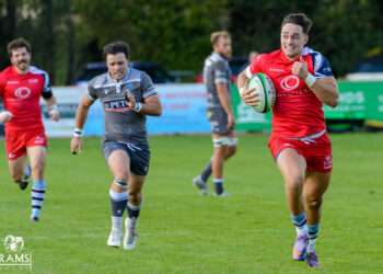 Connor Hayhow intercepted in midfield before running in his second from halfway Pictures: Tim Pitfield