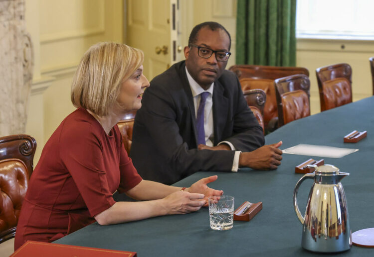 Prime Minister Liz Truss and Chancellor Kwasi Kwarteng discuss their Growth Plan ahead of a fiscal statement to the House of Commons on Friday 23 September. 10 Downing Street. Picture by Rory Arnold / No 10 Downing Street