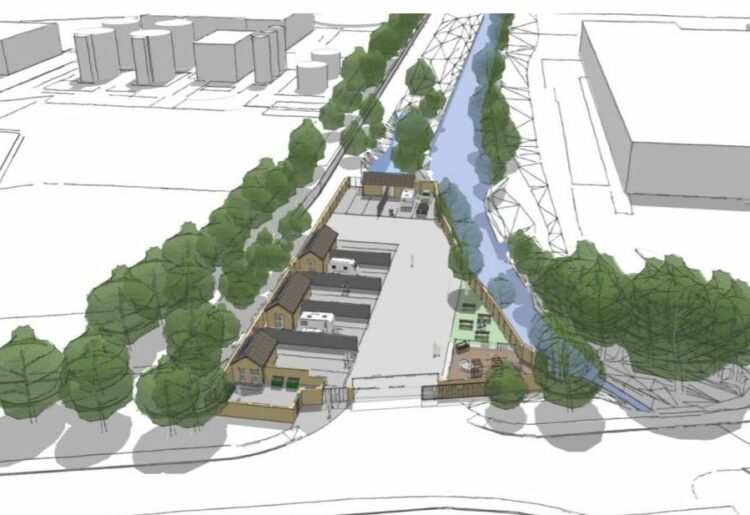 A CGI of what the new Traveller site near the Reading Sewage and Treatment Works would look like. Credit Reading Borough Council / Hampshire County Council