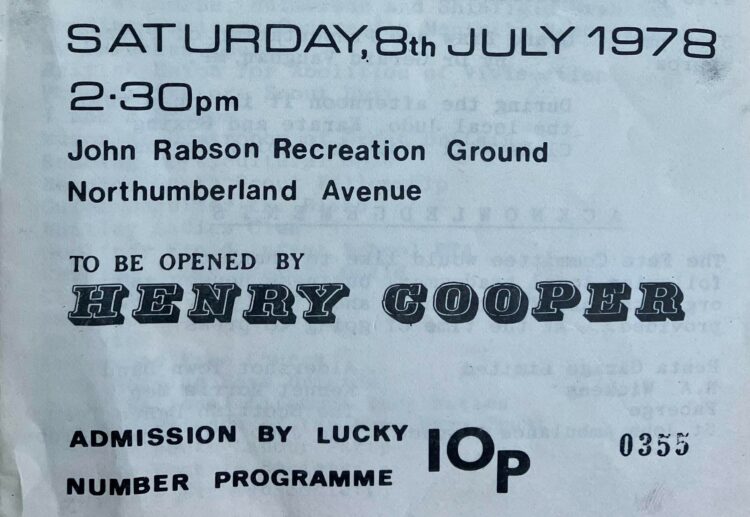 Sir Henry Cooper opened The Grand Summer Fete back in 1978. Picture: Whitley Community Museum